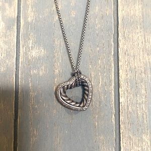 David Yurman sterling silver and diamond necklace